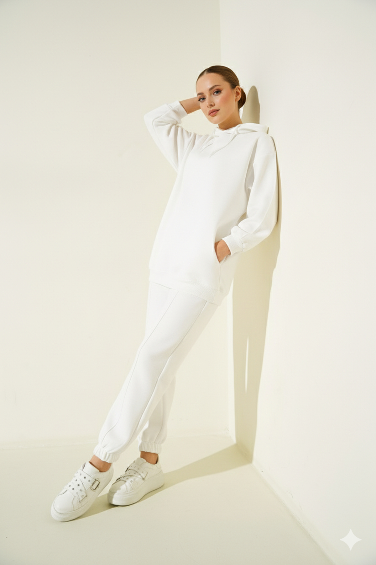 Beyaz Oversize Eşofman Takımı