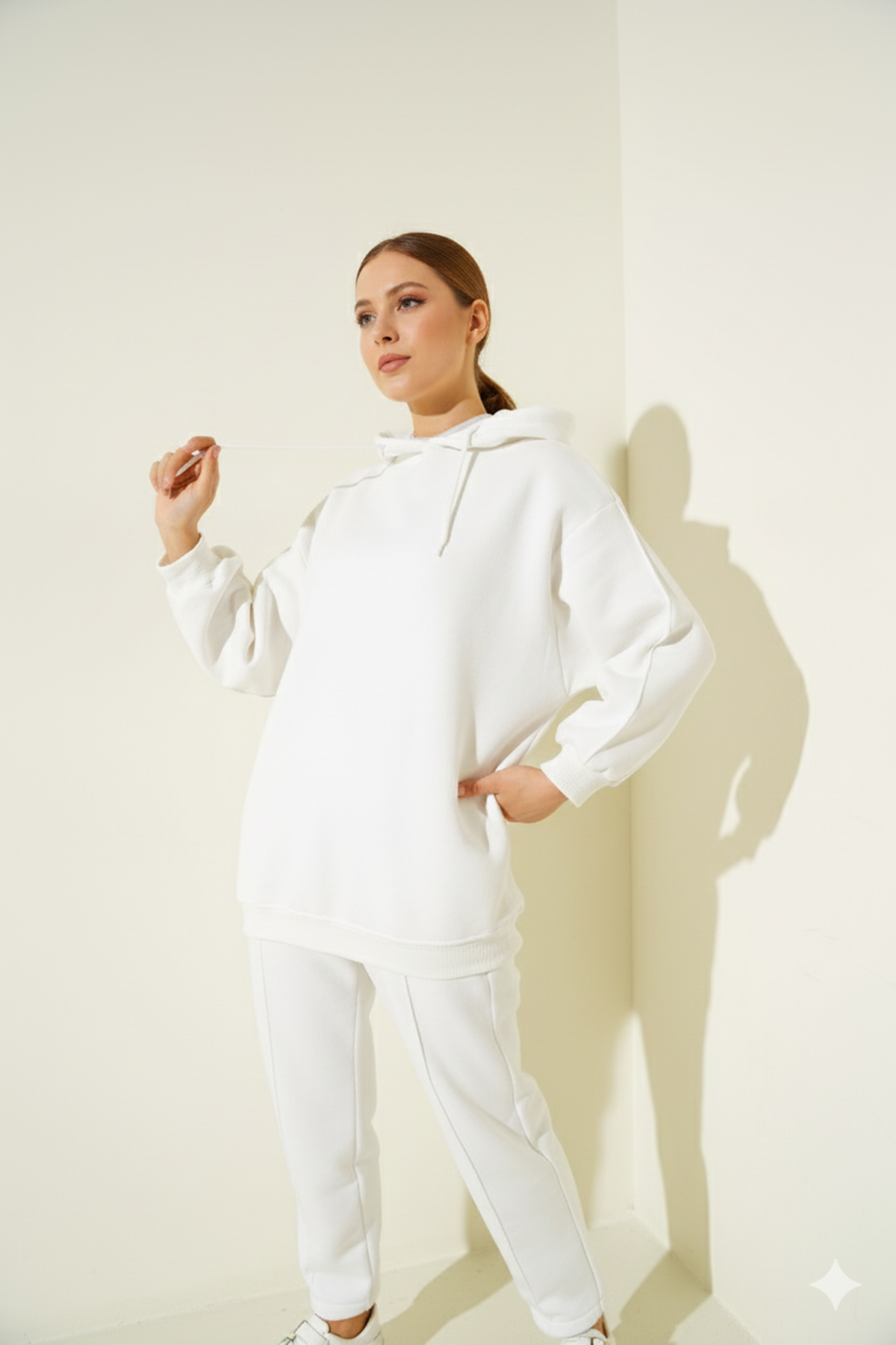 Beyaz Oversize Eşofman Takımı