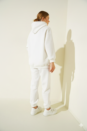 Beyaz Oversize Eşofman Takımı