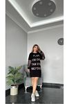Tasarım kol file detaylı tunik Elbise Siyah