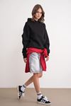 3 iplik Polarlı Kapüşonlu Sweatshirt Siyah
